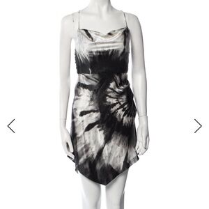 Retrofete silk Black and White Tie-Dye Dress (size S)
